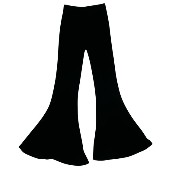 VeLVeT Killstar Black Hippie Pants Flare Bell Bottoms Pullon Elastic Waist XS - Picture 3 of 6